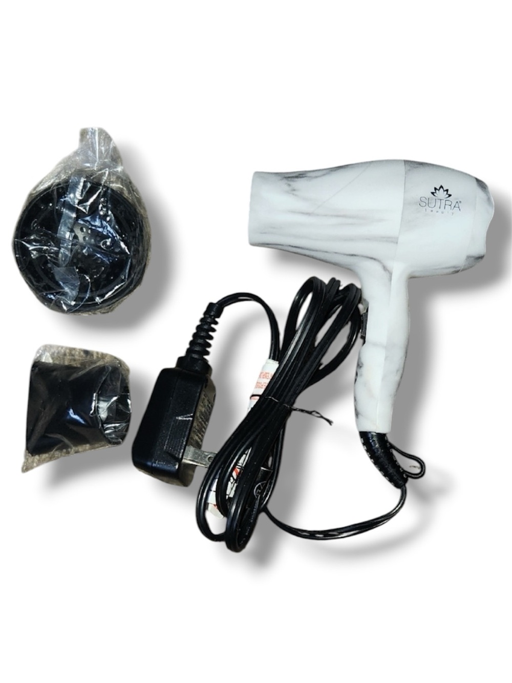 Sutra Beauty Marble Hair Dryer with Attachments, Travel Hair Dryer